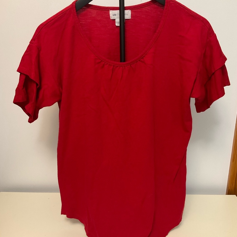Liz Claiborne Scarlet Short Sleeve Top